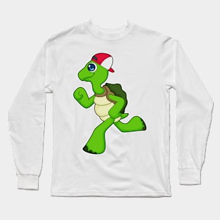 Turtle as Runner with Cap Long Sleeve T-Shirt